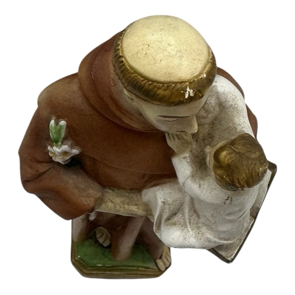 Vintage Saint‎ Anthony Chalkware Statue Painted Figurine 11" Tall 60s 70s - Picture 2 of 6